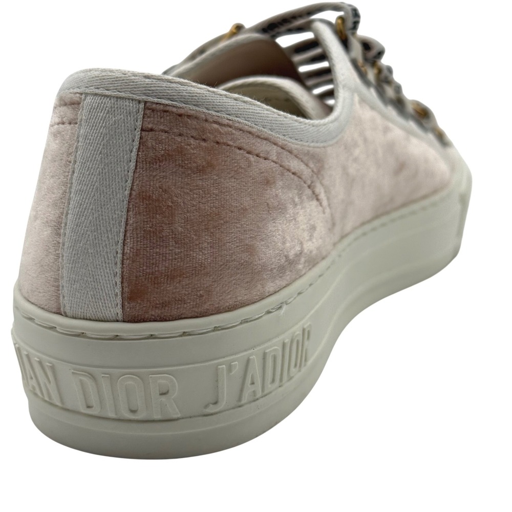 Christian Dior Walk'n'Dior Women's Size 7.5 EU 38.5 Pink Velvet Low Sneakers NEW - Picture 7 of 14